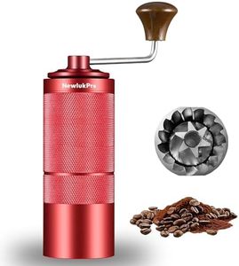 NewlukPro M6 Manual Coffee Grinder,Beautiful Design for Women,Smooth Grinding & Labor Saving,Portable Mini Hand Coffee Grinder for Espresso Pour Over French Press at Home or Camping Travling,Red