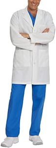 Landau Men's Premium 37 inch 5-Pocket White Medical Lab Coat Uniform, 36