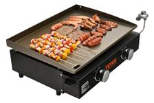 VEVOR Commercial Griddle, 22.4" Heavy Duty Manual Flat Top Griddle, Countertop Gas Grill with Non-Stick Cooking Plate, Countertop Gas Griddles, H-Shaped Burner Restaurant Portable Grill - 13,000 BT