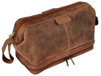 Mens Leather Wash Bag - Handcrafted Toiletry Bag for All Your Travel Toiletries