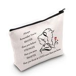 LEVLO Fairy Tales Cosmetic Make up Bag Movie Inspired Gifts You Are Braver Stronger Smarter Than You Think Makeup Zipper Pouch Bag, Beauty Beast Bag, Tote Bag