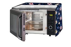 Stylista PVC Microwave Oven Cover for Samsung 20 L Grill GW731KD-S/XTL, Floral Pattern Blue
