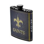 Pro Specialties Group NFL New Orleans Saints Plastic Hip Flask, 7-Ounce, Black