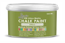 MagicWall Chalk Paint Medium Colors | 500 ML - Matt Finish | Water Base Acrylic Paint | Coverage : 25 to 50 Sq. Ft. | Apply on Surfaces Like Walls, Boards, Furniture & Home Decor Products. (Olive)