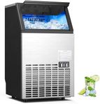 DORTALA Commercial Ice Maker Machine, Stainless Steel Freestanding & Under Counter Ice Machine with Self Cleaning Function, 24H Timer, 110LBS/Day, 45 Cubes in 12-18 Mins for Restaurants, Home Bars