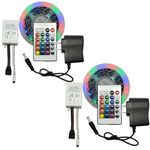 2 Pack 16.4ft RGB 270 Super Bright LED Strip Light, High Density LED Strip, Multicolor TV Backlight, Indoor Decoration, Bedroom, Kitchen, Family Room, 24 Key Remote Controller (2)