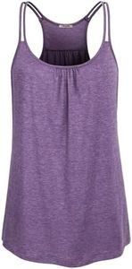 Hibelle Womens Workout Athletic Tank Tops Racerback Spaghetti Strap Tank Top Loose Fit Exercise Yoga Running Shirts Summer Clothes 2025 Light Purple Small