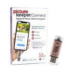 Picture Keeper Connect 32GB Portable Flash USB Backup and Storage Device Drive for Mobile Phones Tablets and Computers (Rose Gold)