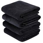 Meng Jiaran Gym Towels, 4 Pack 35cm X75cm Microfibre Sports Towels, Fast Drying & Absorbent Workout Sweat Towels for Travel, Gym Fitness, Camping-Black