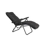 FURLAY Alloy Steel Foldable Recliner Easy Chair For Home Use|2 Years Warranty|6 Adjustable Position(Jet Black)