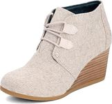 TOMS - Womens Kala Bootie, 9 UK, Natural Shimmer Twill