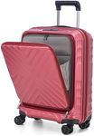 RMW Carry on Suitcase 20-Inch with Laptop Compartment, ABS+PC Hardshell Spinner Trolley for Lightweight 4 Wheels Cabin Luggage with TSA Locks,Expandable Hand Luggage Suitcase (Red Wine)