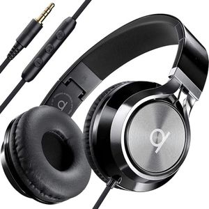 ARTIX® Cascos con Cable y Microfono, Plegable, Auriculares con Cancelación de Ruido equlibrada, Cable Jack 3.5 mm Largo, Auriculares Diadema para Musica, compatibilidad PC, Movil y Tablet, CL750