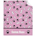 Lynnezilla Personalized Dog Blanket with Bones Paw,Custom Blanket with Pet Name, Customized Unique Dog Super Soft Blanket Gift for Birthday Christmas Souvenir,30"x40"-Toddlers/Pets Size