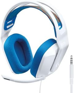Logitech G335 Auriculares con Cable para Gaming, Micrófono Volteable, Jack de 3.5mm, Almohadillas de espuma viscoelástica, compatible con PC, PlayStation, Xbox, Nintendo Switch - Blanco