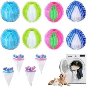 12PCS Pet Hair Remover for Laundry,Reusable Laundry Pet Hair Catcher,Dog Hair Remover for Laundry,Washing Machine Lint Catcher for Dog & Cat Hair,Effectively Removes Lint,Hair and Debris from Clothes