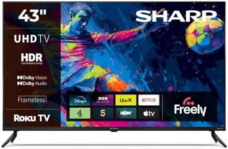 Sharp 43-inch 4K Ultra HD Frameless LED Roku Smart TV Dolby Vision HDR HDMI eARC Freely Included 43HJ4325K (HJ Series)