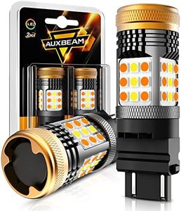 Auxbeam B21 Series 3157 Switchback LED Bulbs Built in Resistor CANBUS Error Free Anti Hyper Flash T25 3057 3457 4157 Bulbs White and Amber 600% Super Bright Turn Signal Light DRL Parking Light