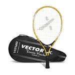 Vector X Vxt 520 21 inches with Full Cover Strung Tennis Racquet (Red,White) (Yellow)