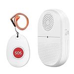 Wireless Caregiver Call Button Personal Alert Pager Nurse Call Button Alert System for Home Elderly/Senior at Home with 1 Portable Receiver 1 Emergency Waterproof Buttons