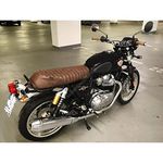 Sahara Seats Compatible with Interceptor 650 Stripes Seat Cover with Added Cushion(Cafe Racer, Dual Tone Brown)