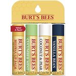 Burt's Bees 100% Natural Moisturizing Lip Balm, Multipack - Original Beeswax, Cucumber Mint, Coconut & Pear and Vanilla Bean with Beeswax & Fruit Extracts - 4 Tubes