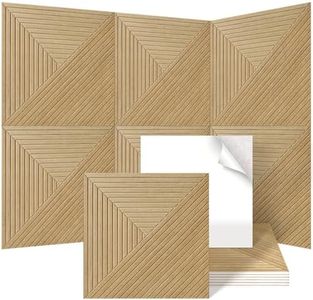 Vriqor Acoustic Wall Panels, 6-Pack 23.62 X 23.62 Inches Decorative Acoustic Panels, Self-Adhesive Sound Absorbing Acoustical Wall Art for Living Room Bedroom Home Office Studio