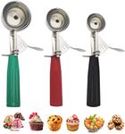 Cookie Scoop Set, Ice Cream Scoop with Trigger, Multiple Size Large-Medium-Small Size Professional 18/8 Stainless Steel Cupcake Scoop