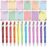 24 Pcs Biblical Sticky Notes Christian Stylus Ballpoint Pens Bible Verse Pens 3 x 4 Inch Religious Sticky Note Pads with Pen Set for Reminders Studying Office School (Religious)