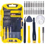 32 in 1 Precision Screwdriver Set R'deer Multifunction Repair Kit With Tweezers Triangle Plectrum Sucker Crowbar Extension Bar And Magnetizer For iPhone/iPad/Mac/PC/Laptop/Watch/Glasses/Electronics