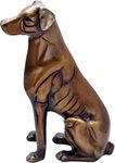 Two Moustaches Brass Vintage Dog Showpiece, Home Decor Showpieces, Standard, Pack of 1