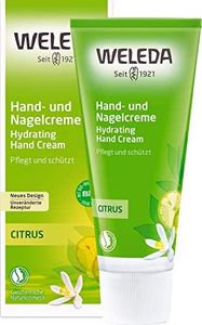 WELEDA Bio Handcreme Citrus - 2in1 Naturkosmetik Handpflege / Nagelpflege Creme für trockene Hände & brüchige Nägel, Nachhaltige Unisex Feuchtigkeitscreme mit Zitrone & Litsea Cubeba Duft (1x50ml)