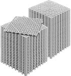 VEVOR Modular Interlocking Cushion, 55 Pack 12" x 12" Splicing Drainage Mats, Soft PVC Interlocking Drainage Floor Tiles, Non-Slip Drainage Holes for Restroom, Bathroom, Kitchen, Pool, Wet Areas, Gray