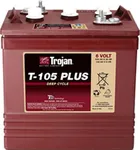 8 X TROJAN BATTERY T-105 PLUS 6V DE