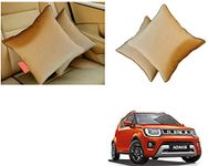 EXCHANGE CARTRENDING Cushion Set Beige Color for Car Maruti Suzuki Ignis Delta & Home - Set of 2 Pcs