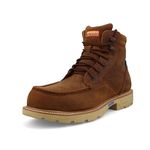 Twisted X Men's 6" Work Boot, Brown & Distressed Saddle, Wide