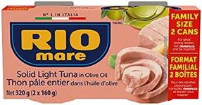 Rio Mare - Solid Light Tuna in Olive Oil, Canned Tuna, High in Protein, 160g 2 Count, Family Size