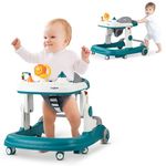 Baybee Astro 2 in 1 Baby Walker for Kids with 3 Adjustable Height & Wheel Lock | Activity Push Walker for Baby with Musical Toy Bar & Stopper | Kids Walker Baby 6-18 Months Boy Girl (Green)