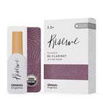 D'Addario Organic Reserve Classic Bb Clarinet Reeds - Reeds for Clarinet - Individually Sealed - 3.0 Strength, 10 Pack