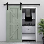 CO-Z 6FT 183cm Sliding Barn Door Kit Wood Door Hardware Closet Set Carbon Steel 100KG Barn Door Sliding Track Up to 90cm Wide Sliding Door Panel (6 FT 183cm)