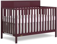 Dream On Me Ivy 5-in-1 Convertible Full-Size Baby Crib in Auburn, GreenGuard Gold & JPMA Certified, 3 Mattress Heights, Converts to Toddler, Day & Full-Size Bed, Safe & Stylish Nursery
