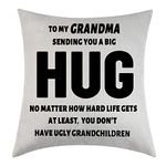 Tihnvk Grandma Gifts From Granddaughter Grandson Pillowcase Sending You A Hug Cushion Cover Birthday Thanksgiving For Grandmother Appreciation Presents