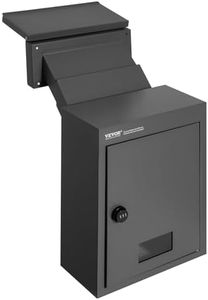 VEVOR Through The Wall Drop Box, Heavy Duty Steel Through The Wall Mailbox with 2.8-7.9" 13" Combination Lock, 12.5x6.3x16.9 Mail Drop Box, Black