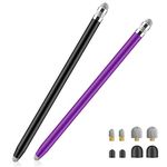 Stylus Pens for Touch Screens,Granabol Sensitivity Capacitive Stylus 4 in 1 Touch Screen Pen with 8 Extra Replaceable Tips for iPhone iPad Tablets All Universal Touch Devices(2Pcs)