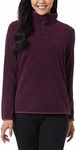 32 Degrees Heat Womens Midweight Snap Arctic Fleece Pullover, Port Grape, Small