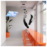 Kayra Decor Stencils for Wall Painting Flying Birds with Feathers Large - Size 68 X 45 Inch (KHSNT365)