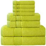 Raymond Clarke 8-Piece Cotton 600 GSM Luxury Bath Towel Set for Bathroom, Two Bath Towels, Two Hand Towels & Four Washcloths (Light Green)