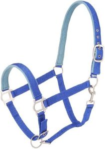 Tough 1 Nylon Padded Halter with Satin Hardware, Royal Blue, Horse