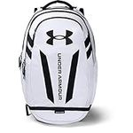 Under Armour unisex-adult Hustle 5.0 Backpack , White (100)/Black , One Size Fits All