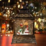 VITAKEO Christmas Musical Snow Globe Lantern,Decoration Christmas Day Gifts Lantern with 8 Christmas Musics for Adults and Kids Christmas Home Decoration,Santa Claus and Flying Deer(11"x6.8")